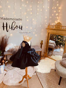 Robe noire satin et organza