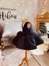 Charger l&#39;image dans la galerie, Robe noire satin et organza